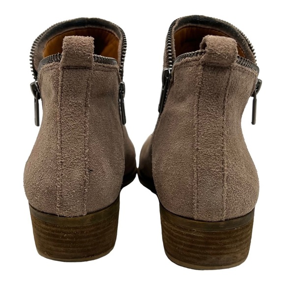 Lucky Brand Bartalino Tan Suede Zipper Detail Casual Ankle Boots Women’s 8.5 - Picture 8 of 14